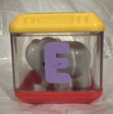 VINTAGE FISHER PRICE PEEK A BLOCKS SENSORY REPLACEMENT BLOCK LETTER E ELEPHANTS