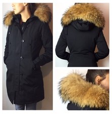 ATTENTIF XXL ECHTFELL PARKA MANTEL WINTERJACKE XXL FELL JACKE PELZ KAPUZE NEU