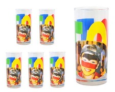 6er Set Wasserglas Face Tatoo Saftglas Wassergläser Saftgläser Glas Fussballglas