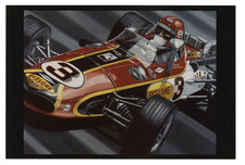 Bobby Unser  1968 Indianapolis Indy 500 Colin Carter Racing Art Postcard