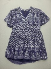 Free People Women Dress Small Purple Basic Short Sleeve Short Floral Polyester