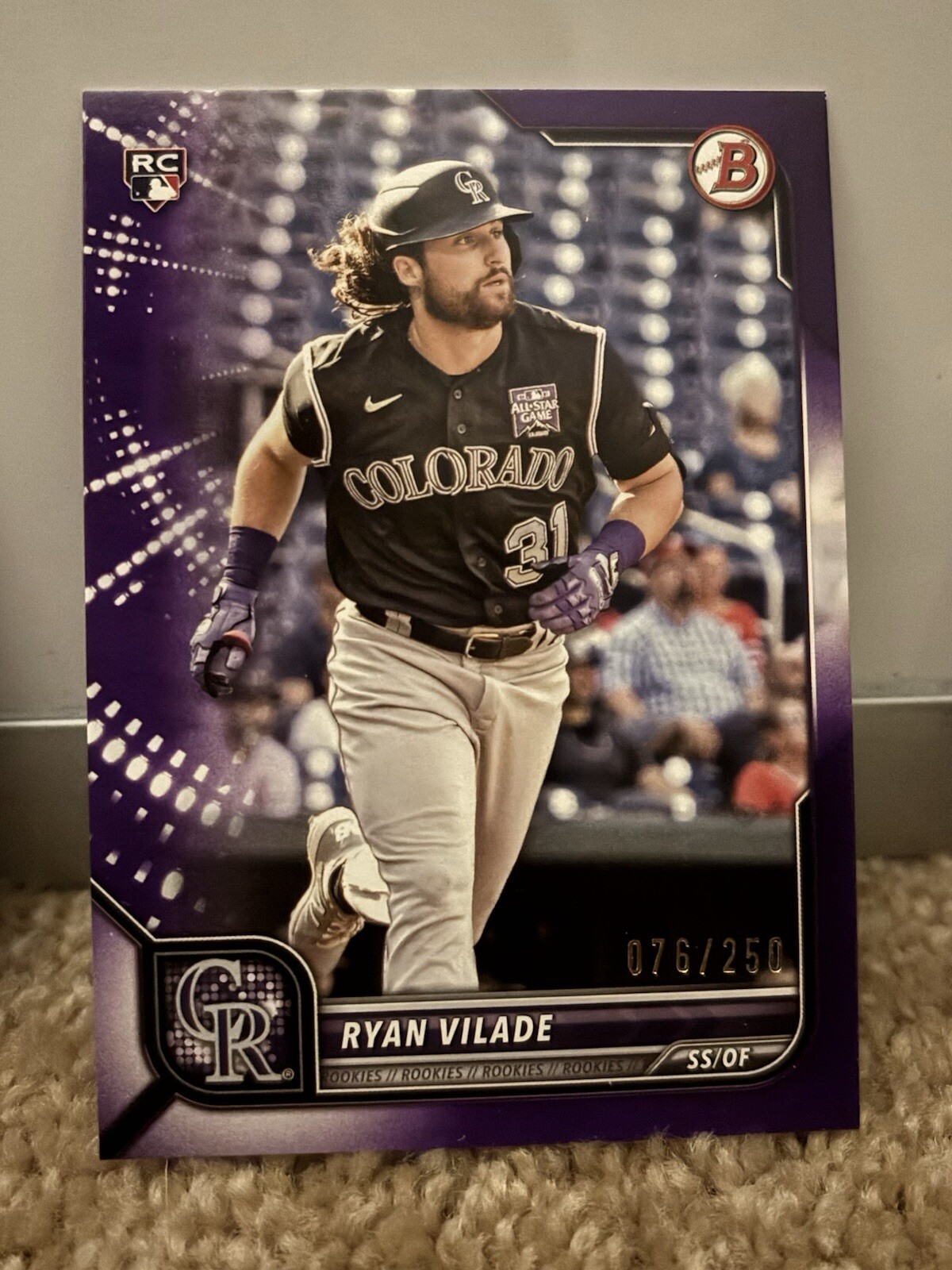2022 Bowman Purple #100 Ryan Vilade /250