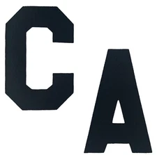 Hockey Jersey Letter Iron On Patch Captain C Or Alternate Assistant A Letter 4"