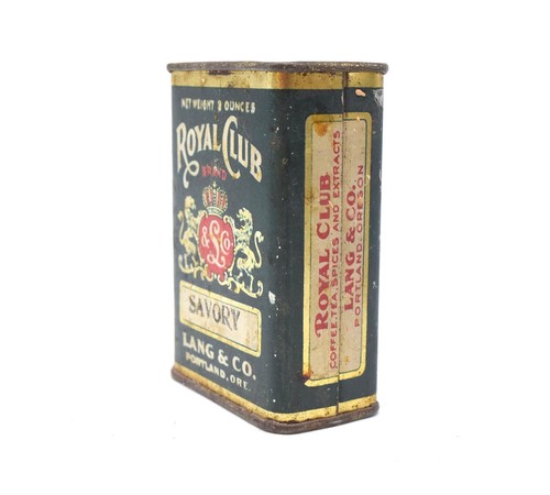 Vintage Spice Tins & Box Royal Club Mace Savory Cloves Mustard Seed- 4 Pieces - Picture 11 of 12