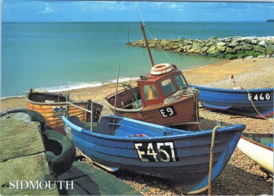 AK Sidmouth E F E Wasserboot Himmel Strand Wasserfahrzeug Fahrzeug Reise AA07110