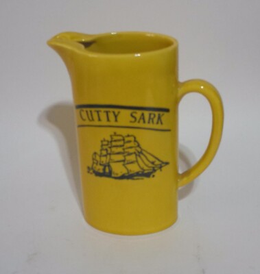 Cutty Sark Scots Whisky Pub Jug Bar Pitcher, Ceramic w/Ship, 8.5''H, Mancave