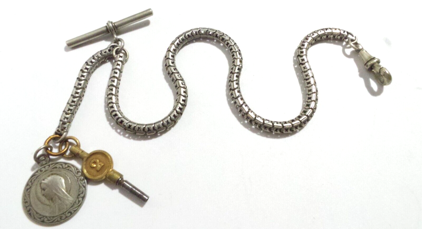 VINTAGE POCKET WATCH CHAIN/ FOB & KEY 25 cm & 6 cm 21.8 GRAM eBay