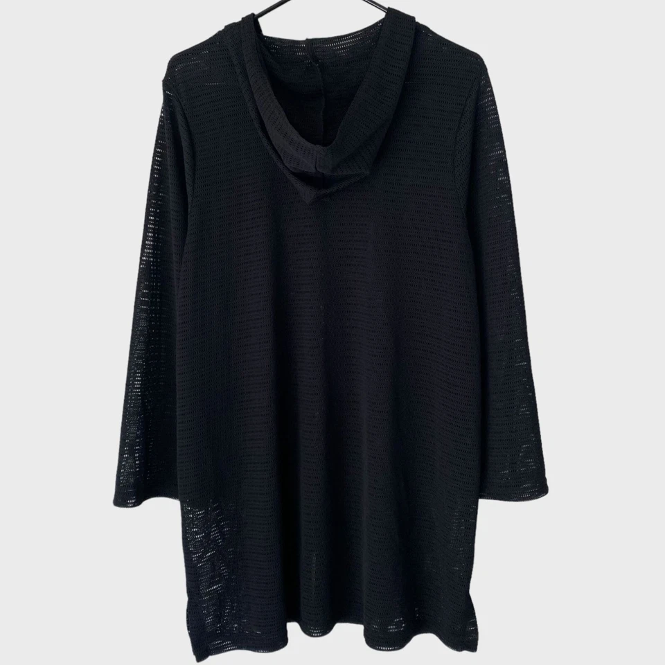 Винтажный Baltex сетки купальник прикрытие женщин размер 1 X черная сетка с капюшоном молнии - Изображение 3 из 4