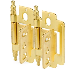 Cosmas 14280-BB Brushed Brass 3/4" Full Inset Cabinet Hinge (Pair)