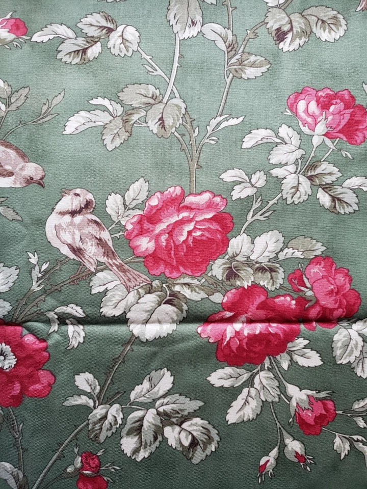 Wintergreen By 3 Sisters For Moda Green Floral Birds 2 Yards x 44" 44010 - Image 4 of 4