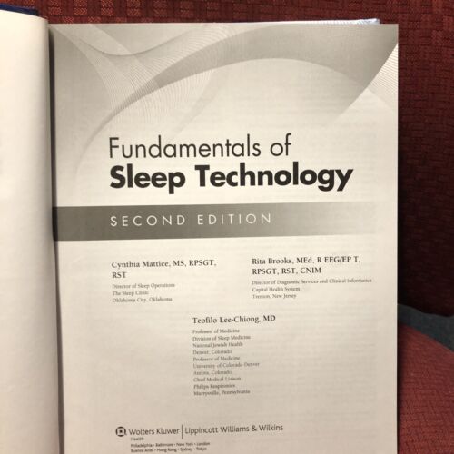 Fundamentals of Sleep Technology by Cynthia Mattice Second Edition Rita Brooks - Picture 4 of 10