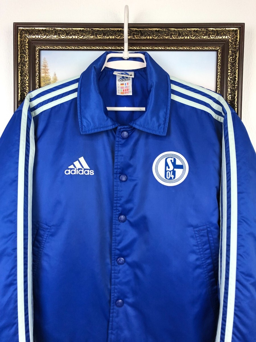 Vintage 90's Adidas Schalke 04 Football Jacket Satin Soccer Track