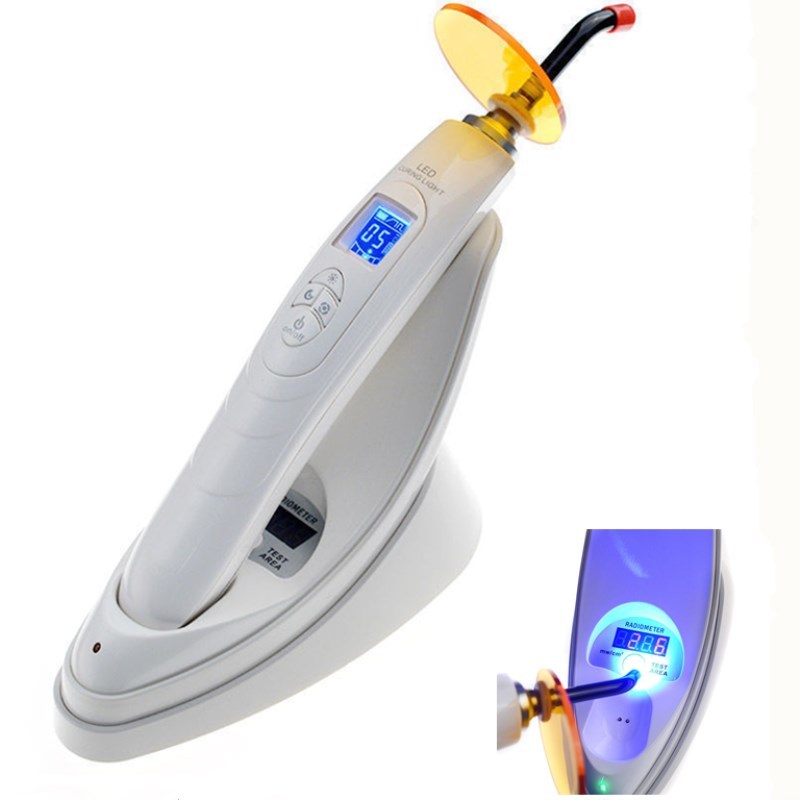 Dental Wireless LED Curing Light Lamp with Radiometer 1800mw/cm2 Blue