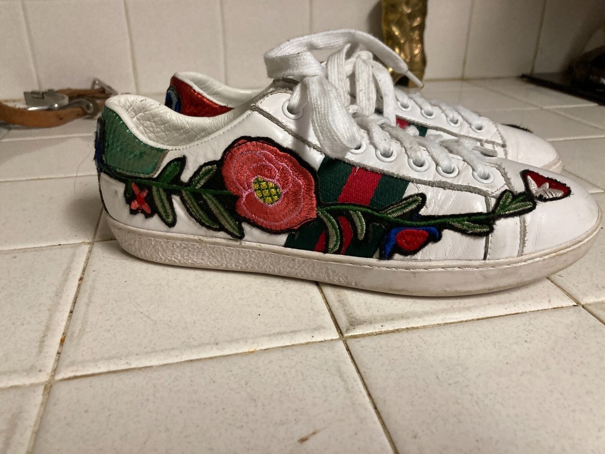 GUCCI ホワイト スニーカー 36 23センチ GUCCI（グッチ） スニーカー レディース ブランド 靴 シューズ レザー