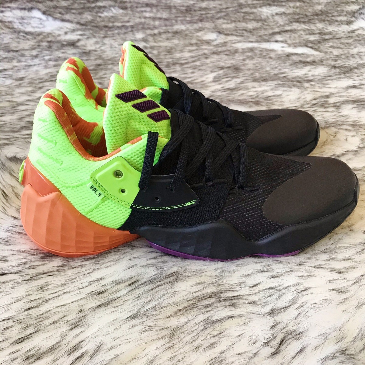 Adidas Harden Vol. 4 Core Black‎ Green Orange FV4713 Men\'s 9 Basketball EUC adidas Harden Vol. 4 Core Black | eBay main image 2