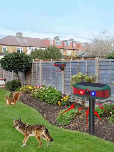 Sensor de movimiento solar exterior alarma de seguridad súper voz flash luz advertencia granja - Imagen 2 de 12