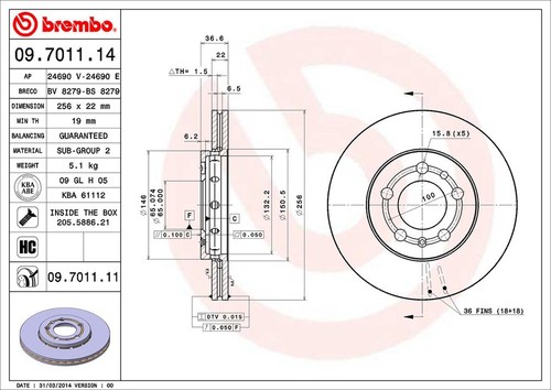 KIT DISCHI + PASTIGLIE FRENO SEAT IBIZA IV (6L1) 1.4 TDI 55KW 75CV ANT - Imagen 2 de 3