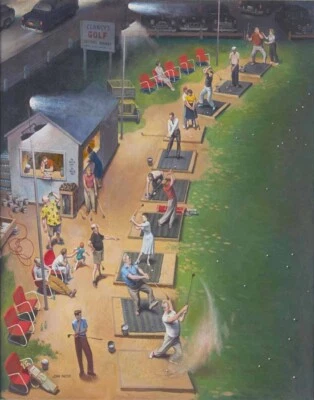 John Philip Falter Golf Driving Range Canvas Print 16 x 20 - Image 1 of 4