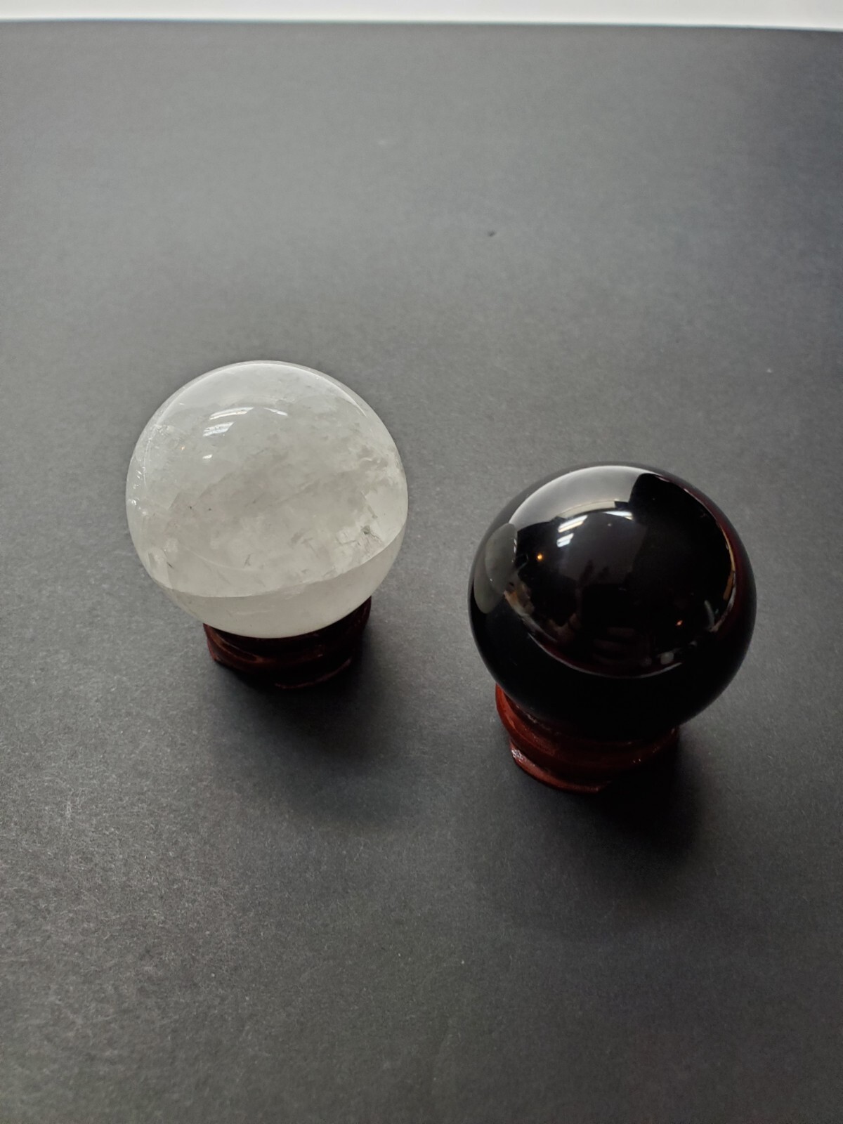2pc Obsidian & Clear Quartz Sphere Stone Lot, Healing Crystals eBay
