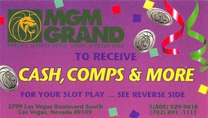 MGM Grand Casino - Las Vegas, NV - Paper Cash, Comps & More Instruction Card