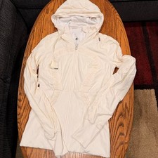Lululemon White Zip Up Windbreaker Jacket