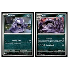 2 Card Pokemon TCG - SV: Scarlet & Violet 151 - Grimer 088/165 & Muk 089/165 LP