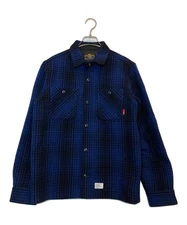 WTAPS VATOS L/S Open-Collar Wool Shirt Size: M Navy Men