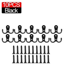 10-Pcs Double Chrome Twin Coat Hooks Door Bathroom Bedroom Dress Clothes Hangers