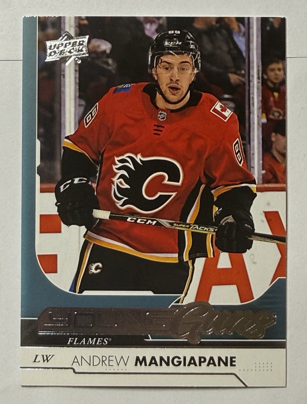 Upper Deck 2017-18 Series 2 Young Guns Rookie Andrew Mangiapane #497 NHL Flames