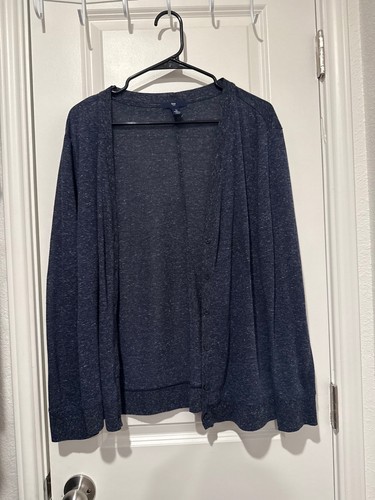 Gap Women's Navy Blue Lightweight Open Front Cardigan Sweater, Size Large