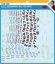 Polar Lights U.S.S. Enterprise NCC-1701 Refit Aztec Decals 1:350 MKA050