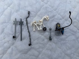 LEGO CASTLE 7092 SKELETONS' PRISON CARRIAGE INCOMPLETE 1 KNIGHT 1 WHITE HORSE