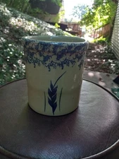 ROBINSON RANSBOTTOM SMALL STONEWARE CROCK; ROSEVILLE, OHIO,***NICE***