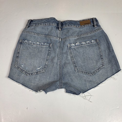 Pantalones cortos para mujer Garage Denim Festival talla 3 desgastados corte azul algodón - Imagen 2 de 7