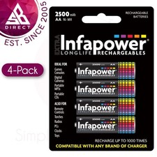 Infapower B004 Rechargeable AA Ni-MH Batteries│2500mAh Capacity│4 Pack│InUK 15.26 per battery