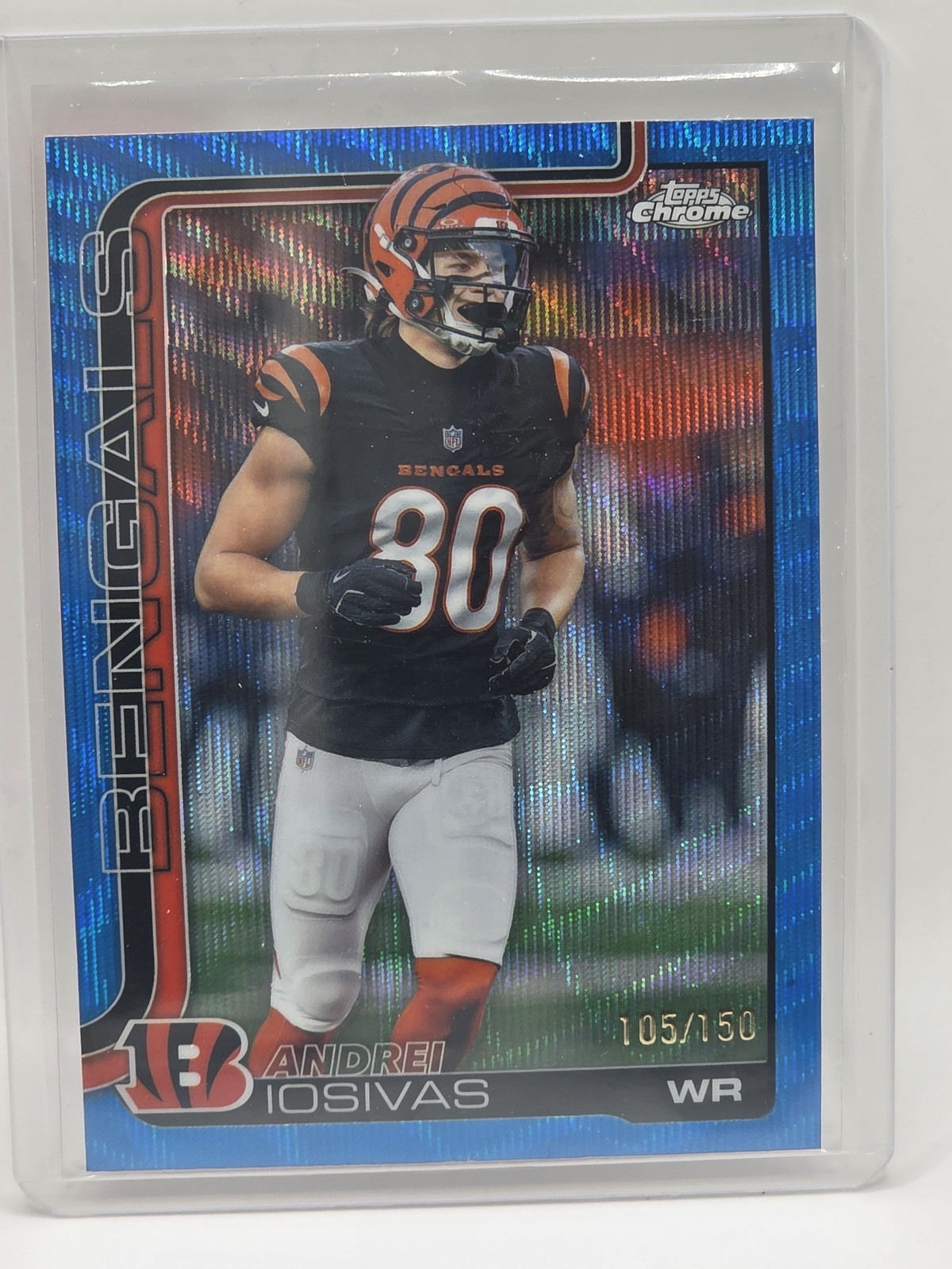 2025 Topps Chrome #60 Andrei Iosivas Blue Wave Refractor #/150