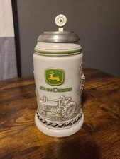 Avon Vintage John Deere Collectible Stein Beer Mug with Engraved Flip Top Lid