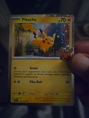 Pikachu Trick or Trade 2024 Cosmos Holo Card 018/091