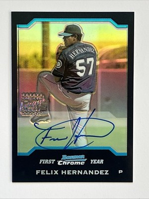 2004 BOWMAN CHROME FELIX HERNANDEZ RC AUTOGRAPH SP