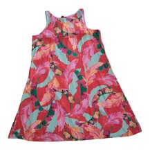Chicos Tie-Back Foliage Botanical Print Trapeze Sleeveless Lined Dress Sz 4 (20)