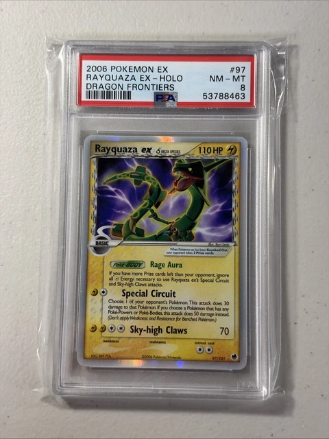 Rayquaza EX 97/101 Ultra Rare Holo - 2003 Pokémon EX Dragon Frontiers -  PSA 8