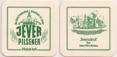 Jever Frisian brewery - old beer mat ''Towarischsch - Bark - 1933''