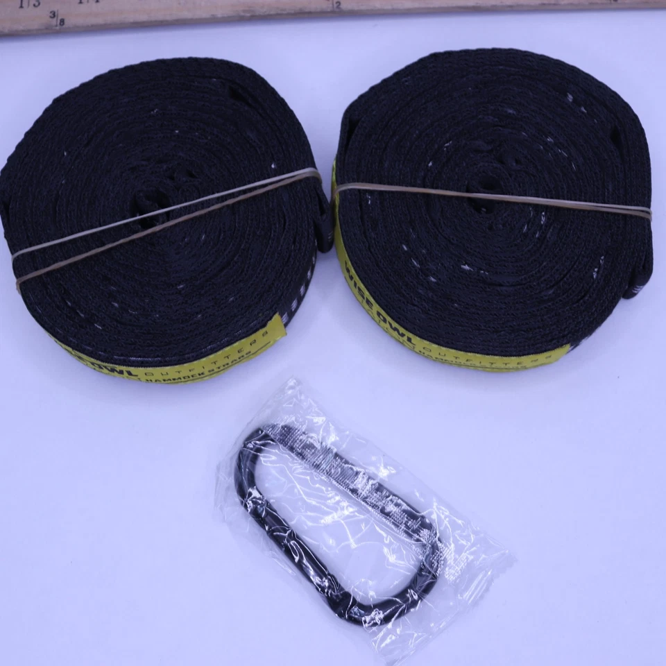 Kit de correas de hamaca de alta resistencia Wise Owl Outfitters para árboles gris poliéster 400 lb Foto 3 de 4