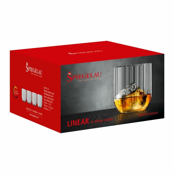 Spiegelau Linear Whiskybecher 4Er Set Whiskyglas Whisky Becher Glas 345 Ml-image