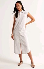 Abercrombie & Fitch Button Through Midi Shirt Dress (XS) NWT Blue