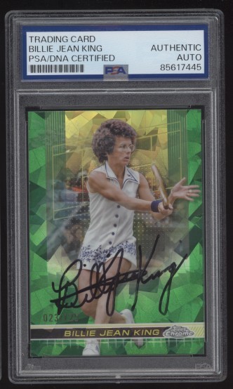 2024 Topps Chrome Sapphire Billie Jean King #184 Green /125 PSA/DNA Auto