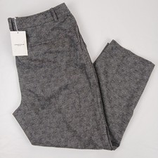Lafayette 148 Clinton Wool Stretch Pants Womens 16 Gray Black Multi NWT 598