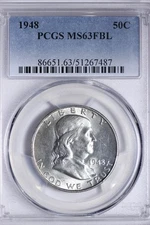 BU 1948 Franklin Half Dollar PCGS MS63FBL TQHK