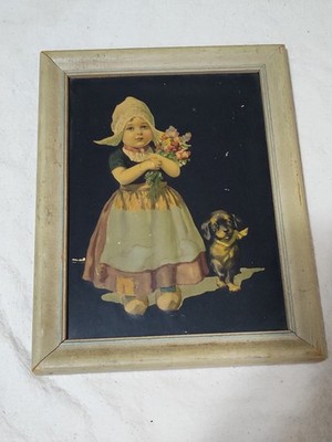 9.5'' X 7.5'' Artograph 3D Picture Dutch Girl Vintage B20