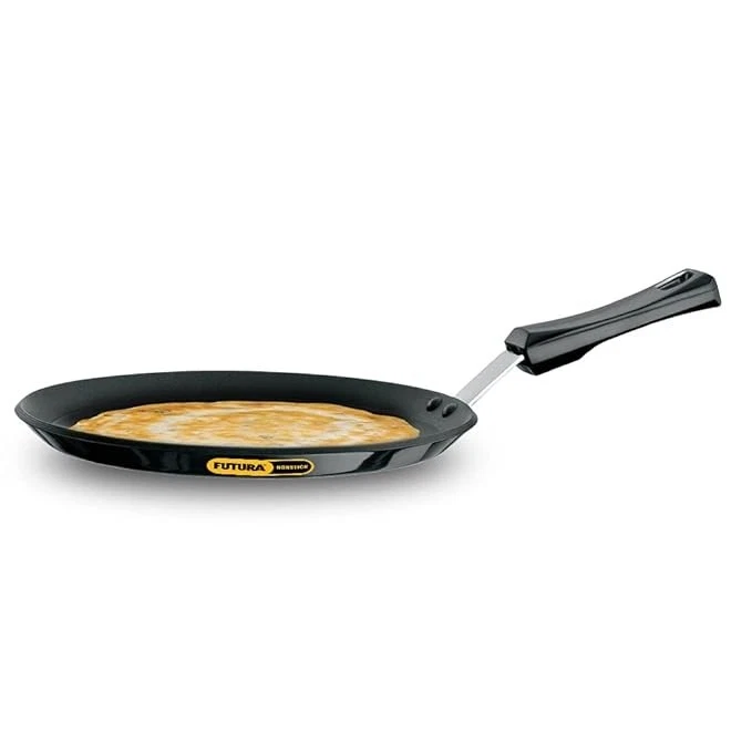 Hawkins Futura Nonstick Flat Tava with Handle, Pancake & Roti Griddle, Black